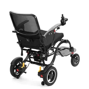 Cadeira de rodas elétrica portátil dobrável ultraleve de fibra de carbono para idosos deficientes cadeira de rodas elétrica motorizada