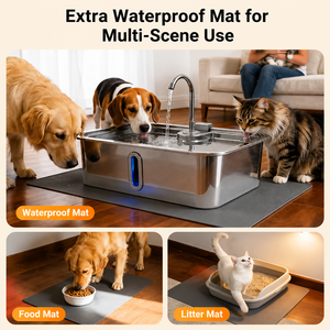 Fontaine à <span class=keywords><strong>eau</strong></span> pour animaux de compagnie professionnelle en acier inoxydable extra large de 12 L, <span class=keywords><strong>distributeur</strong></span> d'<span class=keywords><strong>eau</strong></span> automatique pour chat et <span class=keywords><strong>chien</strong></span>, pour plusieurs animaux de grande taille - Product Image 3