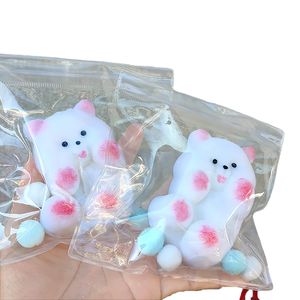 在庫あり 人気商品 スクイーズ ストレス解消おもちゃ 子供向け カワイイ イースターバニー ふわふわ もちもち フィジェット キュート 握る TPR製おもちゃ ふわふわ 餅のような犬 - Product Image 1