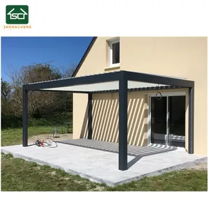 Pergola d'extérieur moderne de luxe Pergola de jardin en métal avec toit à persiennes imperméable en aluminium