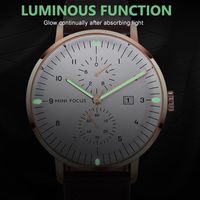 Jam Tangan Pria MINI FOCUS 0052 Quartz dengan Tali Kulit, Tampilan Tanggal Otomatis, Jam Tangan Bisnis Mewah untuk Pria, Relogio Masculino