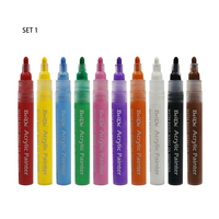 Touchfive — stylos marqueurs de peinture en acrylique Permanent, résiste à l'eau, 75 couleurs, pour peinture au Rock, projets artisanaux, bricolage, en céramique, verre et toile