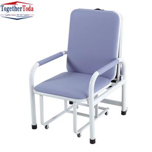Silla Plegable Acolchada Color Verde Azulado con Ruedas y Respaldo Ajustable, Ideal para Salas de Hospital y Cuidado de Ancianos - Product Image 5