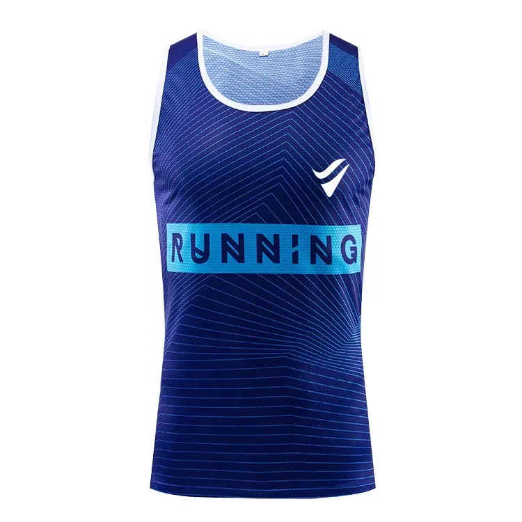 Camiseta de correr de poliéster 100% personalizada, nuevo estilo, impresión por sublimación