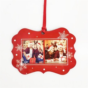 Ornement de panneau dur vierge de sublimation <span class=keywords><strong>Benelux</strong></span> forme rectangulaire fantaisie ébauches de sublimation en MDF ornements de Noël en bois - Product Image 1