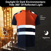T-shirt de travail réfléchissant personnalisé pour hommes, en polyester vert, haute visibilité, classe 3 ANSI, avec LED clignotante, tissu respirant, logo personnalisé