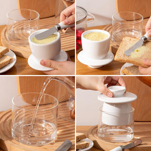 Beurrier rond en porcelaine sur mesure avec couvercle, artisanat de Chaozhou, récipient de stockage hermétique pour la cuisine - Product Image 4