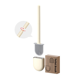 Cepillo de inodoro de plástico suave para el hogar, sin esquinas muertas, con base, cepillo de limpieza con varilla desmontable - Product Image 6
