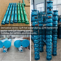 Pompe à eau submersible électrique centrifuge rotative haute pression pour puits profonds, série QJ, plusieurs profondeurs (50m-500m)