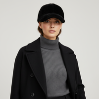 Casquette de baseball en fausse fourrure épaisse, noire unie, chapeau d'hiver de luxe, isolation thermique, style streetwear unisexe, logo personnalisé