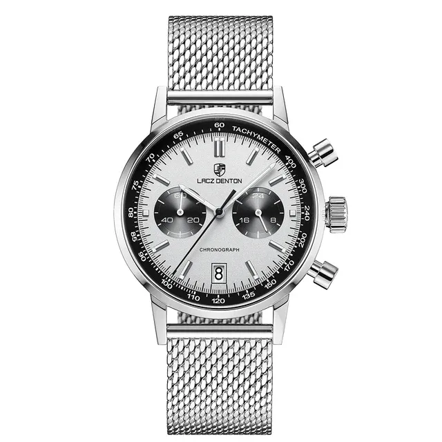 Hot Selling Men's Luxury Quartz Watch Lacz Denton LD 9109 Timing Watch Men's Sports Stainless Steel Waterproof Reloj Hombre