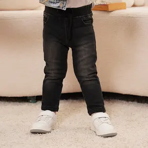 Wholesale High Quality Custom Fabric Black Boys Stretch Slim Fit Denim Pants Kids Jeans