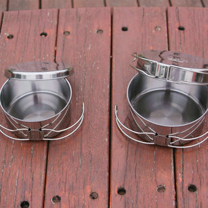 Thiết kế tốt nhất 4 cái thân thiện với môi thép không gỉ cắm trại Cookware Pot Set japandi phong cách vật liệu kim loại - Product Image 5