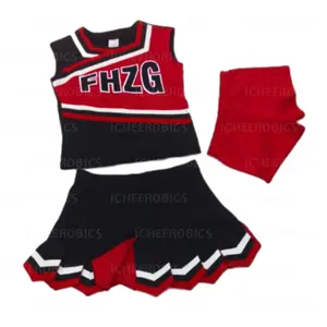 Icheerobics Roman Fabric Sideline Cheer Uniforms Kids Black Silver White Cheer Uniforms High School Cheerleading Uniform