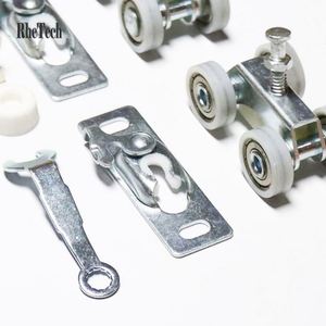 Portes coulissantes encastrées WEKIS avec rail dissimulé, 4 roulettes, double plaque en zinc, kit de porte de grange coulissante avec quincaillerie - Product Image 6