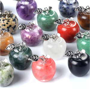 Collar con Colgante de Manzana de Cristal Natural, Regalo de Navidad para Mujer, Pequeño Amuleto de Manzana de <span class=keywords><strong>Jade</strong></span>, Joyería Curativa - Product Image 4