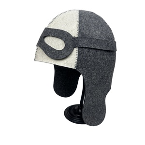 Chapeau de sauna en feutre de laine de 2 mm, style pilote, protection thermique, logo personnalisé, accessoires de sauna - Product Image 5