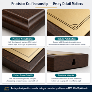 Targa Direzionale in Legno di Noce Elite con Finitura Personalizzata, Insegna da Parete per Riconoscimenti, Disponibile in Diverse Misure, Segnaletica Premium per Soci - Product Image 3