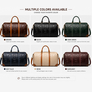 Bolso de Viaje Deportivo de Fin de Semana de Gran Capacidad, de Cuero Vegano con Logotipo de Marca Original en Relieve, de Lujo y Personalizado - Product Image 2