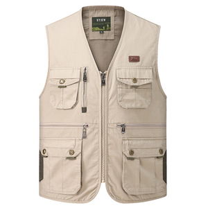 Gilet Sportivo Multitasche in Puro Cotone 100% Personalizzabile all'Ingrosso, Casual per Pesca, Fotografia, Lavoro all'Aperto, da Uomo - Product Image 5
