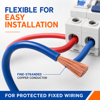 Fil électrique souple isolé en PVC BVR 16AWG 14AWG à conducteurs en cuivre multibrins pour le câblage des armoires et de la construction résidentielle