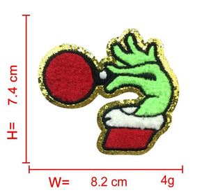 Parche de Chenilla Termoadhesivo de 8 cm con Borde Dorado, Diseño de Santa Bebé Muñeco de Nieve Navideño, para Decoración de Gorros y Sudaderas - Product Image 2