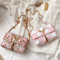 Kit de matériel pour sac tissé fait main en DIY, bandes de tissu, accessoires, sac à bandoulière, sac carré, matériel pour sac, colis pour cadeau de petite amie
