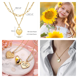 Charm Love nome personalizzato ragazze collana in acciaio inossidabile placcato oro 18 carati con lettera personalizzata cuore iniziale collana per donna - Product Image 6