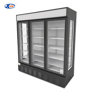 X-MING süpermarket dik soğutucu içecek ekran buzdolabı tek cam kapı enerji tasarrufu hava soğutma siyah Finish Plug in - Product Image 6