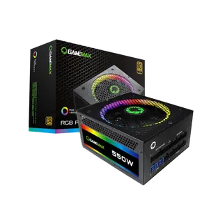 全新GameMax RGB550W 80 + 黄金电脑ATX 550瓦电源A-PFC PSU电脑电源