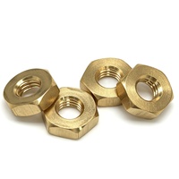 Solid Brass Hex Nuts in Various Sizes M3-M20 Hex Fasteners Suitable for Industrial Light Load Use