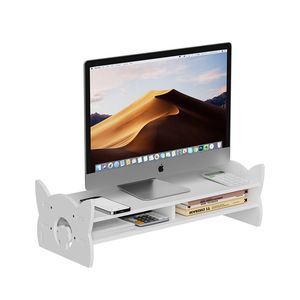 Cute Cat Ear <b>Desktop</b> Storage Rack 3 Tier Durable Office Organizer for Keyboard Monitor <b>Stand</b> - Product Image 3