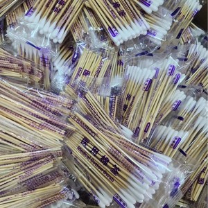 Hisopo Médico de Algodón con Palito de Bambú de 12cm, de un Solo Uso, para Desinfección de Heridas, Cuidado del Bebé, Limpieza de Oídos y Cosmética - Product Image 1