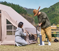 Tenda Udara Tiup 3x2.1M Mudah Dipasang, Tenda Oxford T/C untuk Keluarga, Glamping, Tenda Kabin Outdoor untuk 2/3/4 Orang