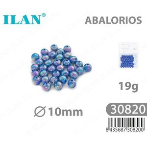 Ilan Abalorios Perline Acriliche Iridescenti 10mm Blu Reale 19g - Product Image 1