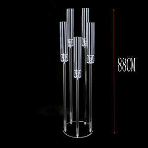 Candelabro alto de acrílico transparente de 8 cabezas de alta calidad, candelabro de cristal de boda, centros de mesa para decoraciones de boda - Product Image 4