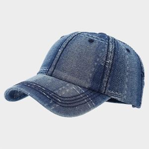 2024 New Irregular <b>Stitching</b> Denim Cap Washed Retro Solid Color Soft Cap Jean Denim Baseball Cap - Product Image 3