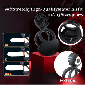 Yeni gül horoz halka vibratör prostat klitoral stimülasyon vibratör gecikme boşalma erkekler çiftler için seks oyuncakları - Product Image 5