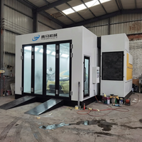 Cabine de peinture automobile à double alimentation électrique et gaz Yingma YM-QCKQF-0516, base au sol robuste, ventilateur haute puissance, aspiration complète par le bas
