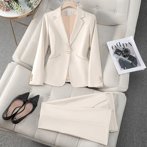 Chaqueta de <span class=keywords><strong>traje</strong></span> rosa con cuello en V <span class=keywords><strong>para</strong></span> <span class=keywords><strong>mujer</strong></span> Otoño Invierno Blazer de viajero profesional pequeño temperamento <span class=keywords><strong>Formal</strong></span> XL monos nueva <span class=keywords><strong>entrevista</strong></span> - Product Image 6