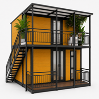 Maison préfabriquée de jardin, petite maison verte mobile, villa moderne à 2 étages, maison conteneur extensible
