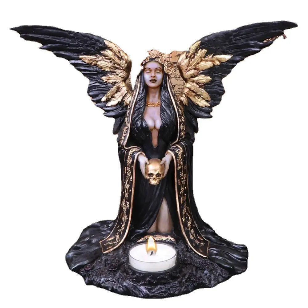 Engel Met Vleugels Kaarshouder Handgemaakt Ambachtelijk Ornament