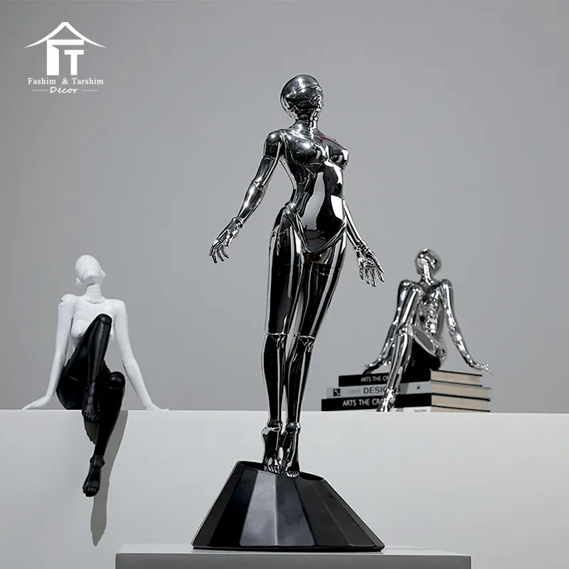 Sculpture abstraite artefact femme figurine sculpture décoration de la maison artisanat résine figurine luxe sculpture décor