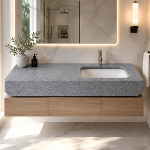 Encimera Prefabricada de Granito Gris, Superficie de Trabajo de Piedra Natural para Baño y Cocina, Cortada a Medida, Pulida - Product Image 3