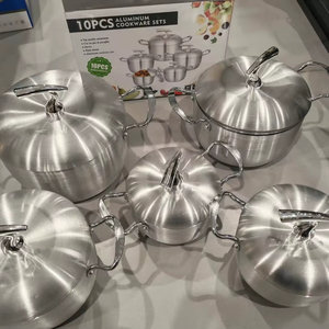 Ensemble de casseroles en aluminium préféré du marché local, 16-24 cm, 10 pièces, ustensiles de cuisine légers pour le camping - Product Image 1