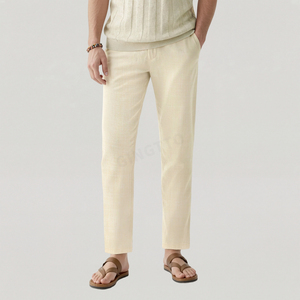 <span class=keywords><strong>Pantaloni</strong></span> Estivi in <span class=keywords><strong>Lino</strong></span> per Uomo Gingtto, Traspiranti, di Alta Qualità, <span class=keywords><strong>Beige</strong></span>, Comodi, Personalizzabili, Vendita all'Ingrosso - Product Image 2