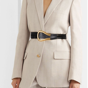 <span class=keywords><strong>Ceinture</strong></span> fine pour <span class=keywords><strong>femme</strong></span> en similicuir double couche avec <span class=keywords><strong>grande</strong></span> boucle en métal doré en forme de U, <span class=keywords><strong>ceinture</strong></span> tendance - Product Image 6