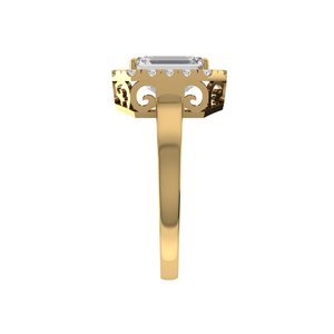 <b>Emerald</b> Cut Lab Grown Diamond <b>Ring</b> 925 <b>Silver</b> 9kt, 14kt, 18kt Gold Diamond <b>Rings</b> for Women's Engagement <b>Ring</b> - Product Image 4