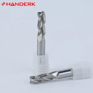 HANDERK Hrc55/65/75 Solid Carbide Rough Milling Cutter 4Flute Aluminum Rough End Mill for CNC Tool