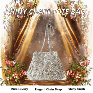 2026 Women's Tote Shoulder Bag with Chain Satchel <b>Top</b> Handle <b>Shiny</b> Luxury 2-2.9L Bucket Bag Polyester Lining - Product Image 2